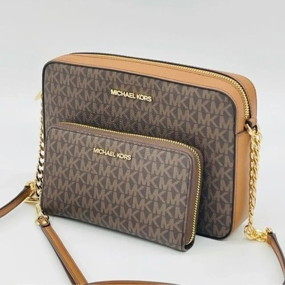 Michael Kors EW Crossbody Bag & Phone Case Wallet Brown - Picture 2 of 12